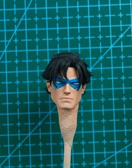 1/12 Painted Blue Eye-mask Nightwing Head Carved Fit For Mcfarlane Action Figure