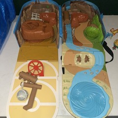 Jazwares 2022 Pokémon Carry Case Battle Desert Backpack Playset Blue W Figs