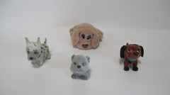 Puppy in My Pocket Flocked Dog Lot & Miniature Pound Puppy Set of 4