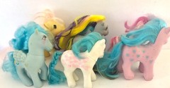 Vintage Lot Of 6 My Little Pony All Say Hong Kong Or China On Foot Hasbro 84-87