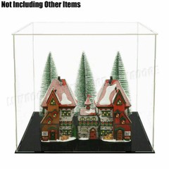 US 16″/40cm Acrylic Plastic Display Box Big Perspex Case Dustproof Self-Install