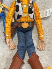 Pixar Disney Toy Story Thinkway 15″ Woody Doll & Hat + Woody Figure (Works)