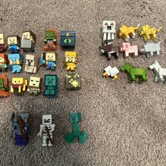Large Minecraft Action Figure Lot Mixed Characters Blocks Varies Sizes