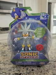 Sonic 35th Anniversary Silver with Red Star Spring 4 Inch Action Figure
