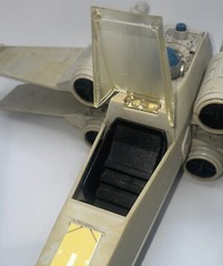 Vintage Star Wars Kenner Battle Damaged X Wing Canopy Glass Repro Part Cracked