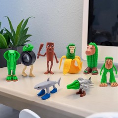 8PCS Italian Brainrot Tralalero Tralala Action Figure Set, Tung Tung Sahur &More