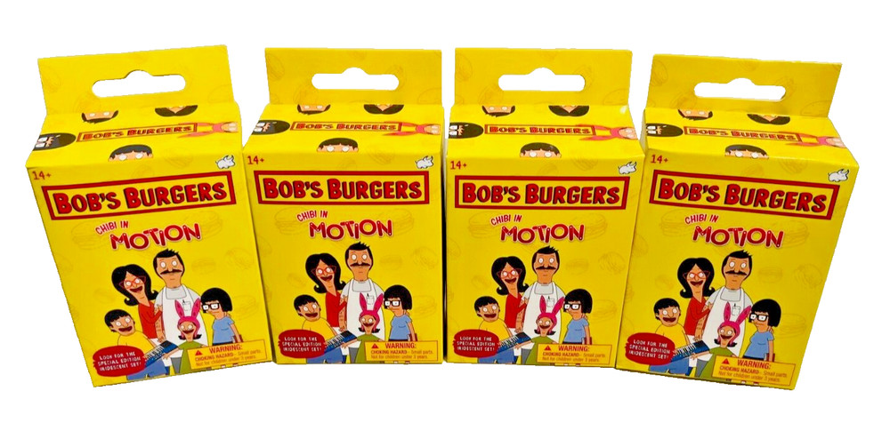 4 LOT Bullsitoy BOB’S BURGERS Series 1 Chibi in Motion Blind Box Clip