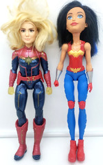 Marvel CAPTAIN MARVEL Doll Makes Noises And Lights & Wonder Woman 12″ Doll Lot