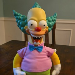The Simpsons Krusty the Clown Figure, Multicolor Plastic/Fabric