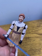 2009 Hasbro Star Wars Clone Wars Obi Wan Kenobi Action Figure Animated Series 4”