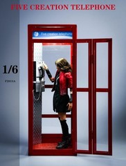 FIVETOYS 1/6 Red Telephone Booth ONLY. Figures Not Included.