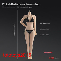 1:6 Pale Skin Large Bust Breast Flexible Female Seamless Body Figure Body Toy