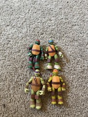 Teenage Mutant Ninja Turtles Lot Action Figures 4 Battle Shell 2012 playmates