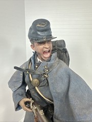 1/6 CUSTOM CIVIL WAR UNION “YANKEE” CHARGING INFANTRYMAN MUSKET + OAK STAND