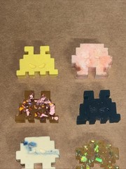 SPACE INVADERS Resin Figure Lot of 8 Urban Designer Art UK Handmade A