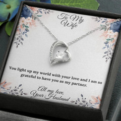 Personalized Valentine Necklace, You Light Up My World Love Heart Necklace, To M