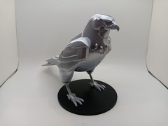 Retro Silverhawks Tally Hawk statue figure 7″ 3D printed metallic silver plastic