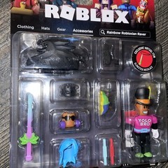 Roblox Avatar Shop Rainbow Robloxian Raver 11 Pc Exclusive Virtual Item New