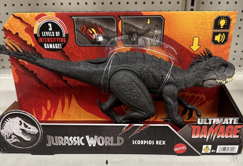 NEW Jurassic World Ultimate Damage Scorpios Rex Mattel Intensifying Damage RARE