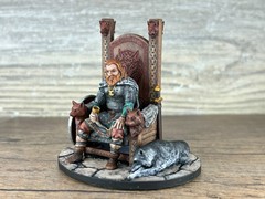 Hand-Painted Viking Jarl Figurine, Resin Miniature, Norse Warrior Statue 60mm