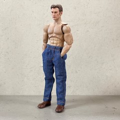 SU-SJN-BLU: 1/12 Slim Blue Jeans for Mezco Marvel Legends Nota NT-02 Slim Body