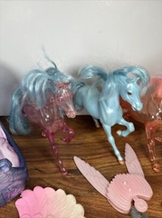 1984 Vintage She Ra Princess of Power Crystal Lot Horses Furniture Wings Vanity