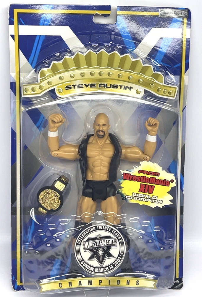 2004 WWE Jakks Pacific WrestleMania XX Champions STEVE AUSTIN Action Figure