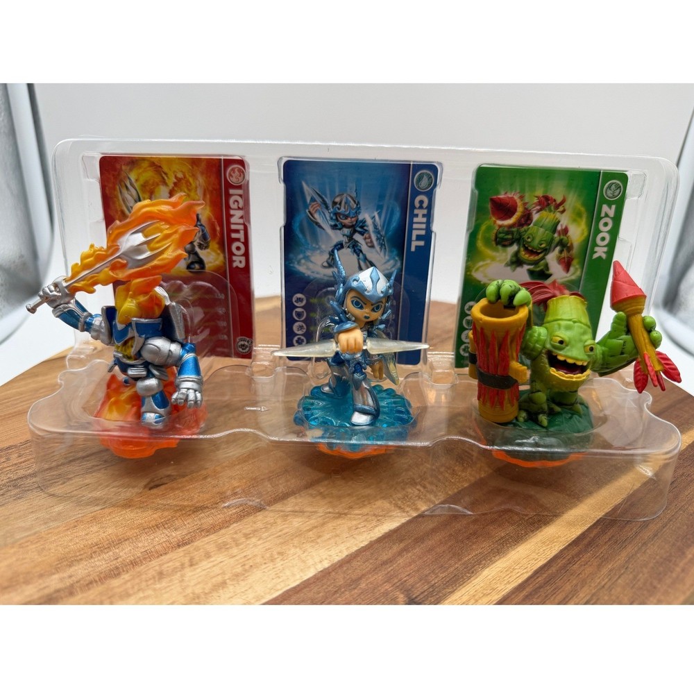 Skylanders Giants Triple Pack Ignitor Chill Zook Figures with Cards 3-Pack
