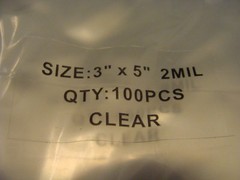 100 Clear Zip Lock Plastic Bags 3×5 2 Mil Recloseable Resealable GI Joe