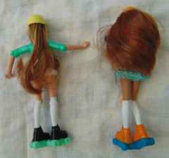 Lot of 2 Mattel 2007 McDonalds Barbie Roller Derby action figures dolls 5.25 in