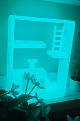 Smiski House Glow in the Dark Display | Mini Figure Room Shelf | Bonus Glow Pet