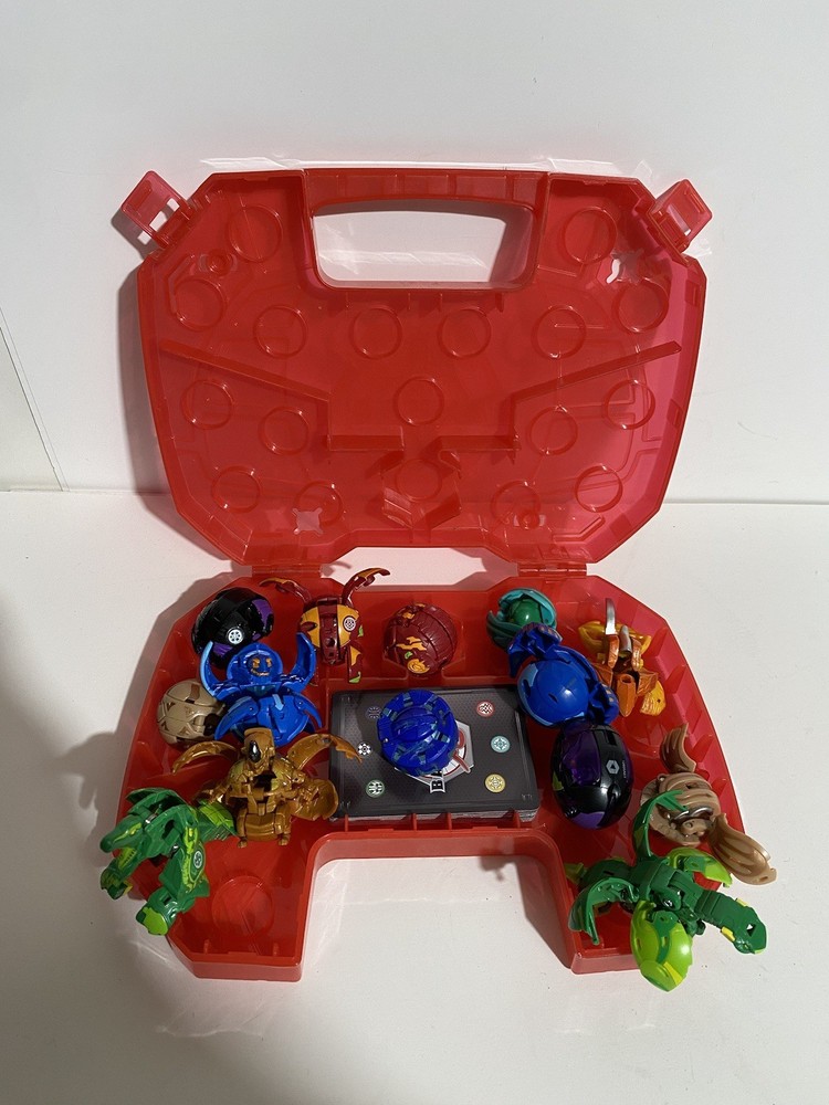 Lot of 14 Vintage Bakugan Figures in Carry Case Used and Played with Toys