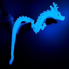 40″ Super Large 3D Printed Dragon Toy – Articulated Fidget Crystal Decor (Glow-B
