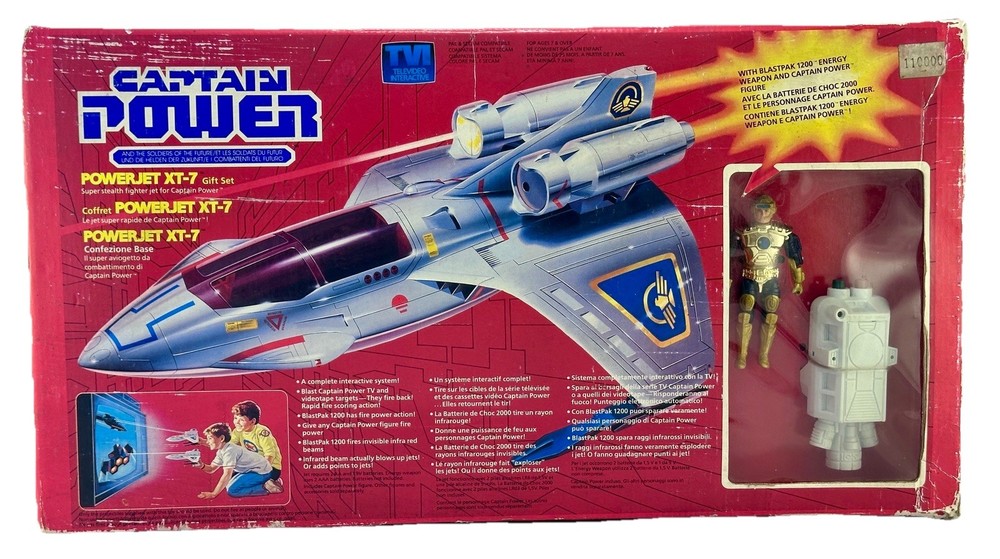 Powerjet Xt-7 Gift Set Captain Power Blastpak 1200 Energy Weapon + Figure Mattel
