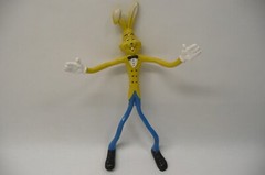 “BENDY” Rabbit TOYEaster Unlimited Rubber Pose 70s 80s tuxedo Yellow
