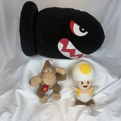 Super Mario Banzai Bill Pillow Plush 15” JUMBO Donkey Kong Yellow Toad Lot