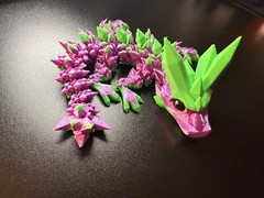Articulated Crystal Dragon 9 inch Purple and Green