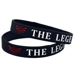 The Legend of Zelda Triforce Rubber Wristband Symbol Black Silicone set of 2