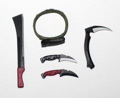 PANDORA UPGRADE GEAR Belt Knife Machete Lot VALAVERSE ACTION FORCE 6″ Scale 1/12