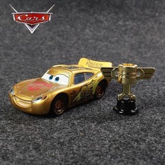 Disney Pixar Cars Gold No.95 McQueen Alloy Trophy Diecast Portables Toy Car Gift
