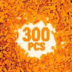 300Pcs Building Brick Bulk, White Bulk Bricks with 5 Sizes, Compatible with Lego