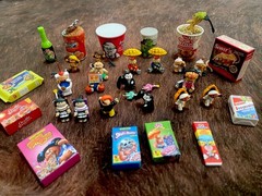 30 Garbage Pail Kids Micro Figures & Wacky Groceries Lot