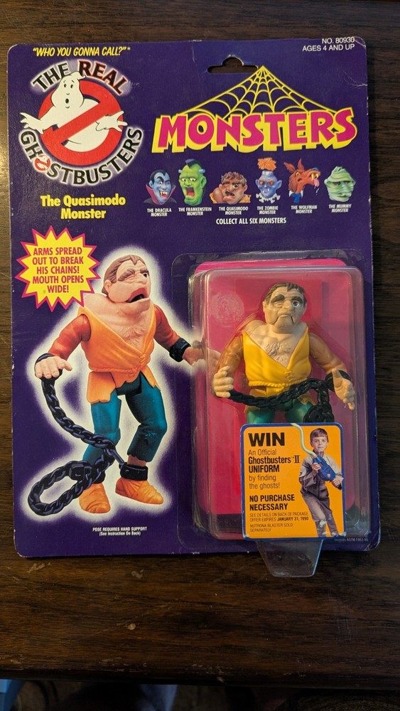THE REAL GHOSTBUSTERS QUASIMODO MONSTER 4.5″ KENNER FIGURE MINT ON CARD