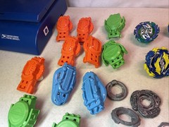 Lot of 20 Beyblade Tops Hasbro Collection Plus Rip Cords And Launchers