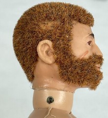 Vintage 1960’s GI Joe Action Figure Red Brown Flocked Hair Fuzzy Beard Scar Read