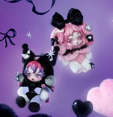 My Melody & Kuromi Pop Mart Plush Pendent Hanging Card SKULLPANDA x Sanrio Set