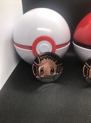 Lot Of 2 Pokemon Poke Balls Ultraball White And Red Tins With 2 Coins – 2020