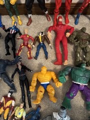 Lot Of 45 Vintage 90s Action Figures Kenner Hulk, Marvel, X-Men, And More