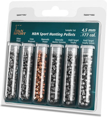 H&N Hunting Sampler, 6 Different Pellets .177 Caliber/Assorted Grains (215 Count