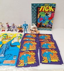 The Tick Vintage Toy / Comic Lot Bandai Super Hero Action Figure 1990s Books VTG